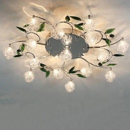 Plafonnier en cristal vert rond Air Lights lampe lampe fer