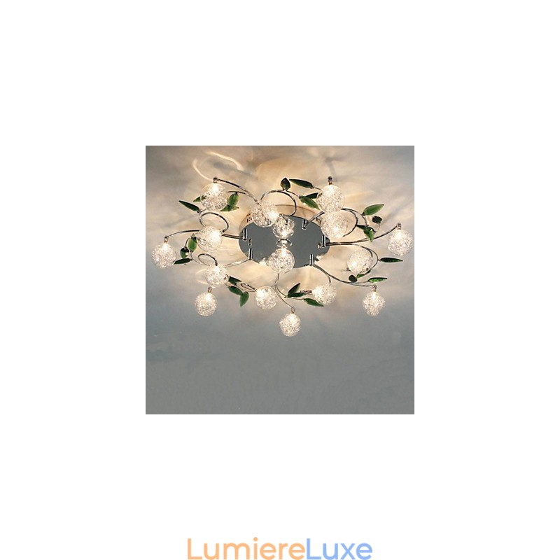 Plafonnier en cristal vert rond Air Lights lampe lampe fer