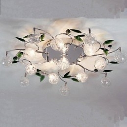 Plafonnier en cristal vert rond Air Lights lampe lampe fer