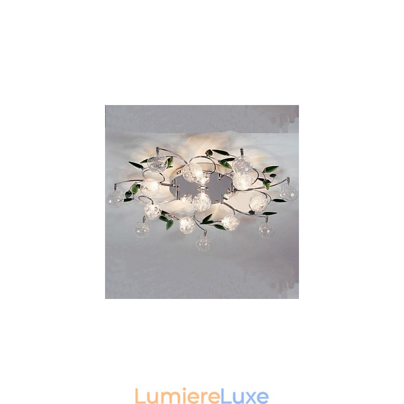 Plafonnier en cristal vert rond Air Lights lampe lampe fer