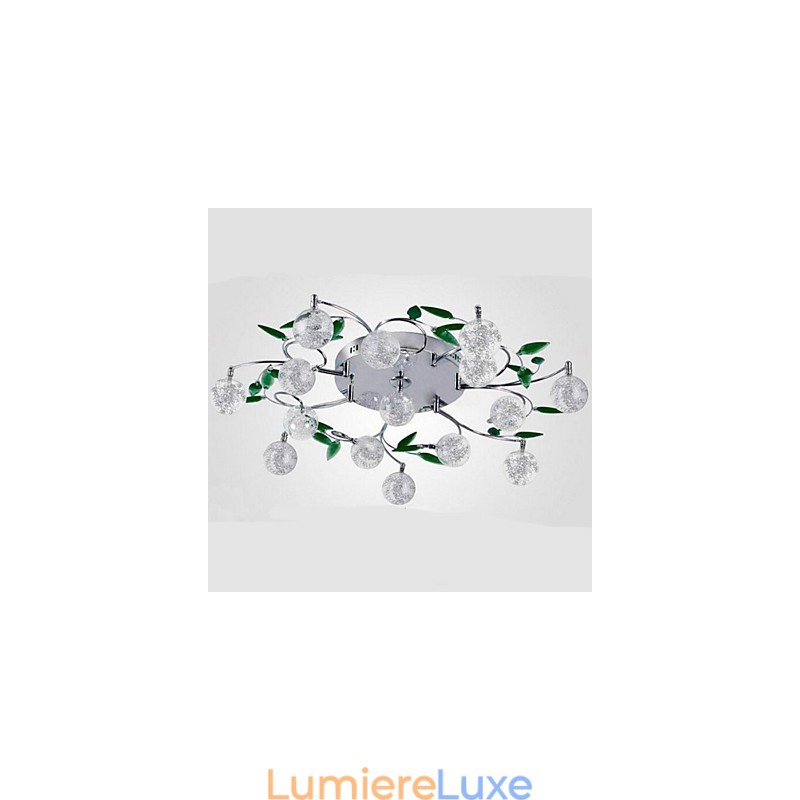 Plafonnier en cristal vert rond Air Lights lampe lampe fer