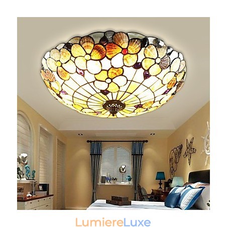 Les coquillages de la mer Méditerranée absorbent la lumière du dôme de la cheminée rurale de 50 cm de diamètre Les coquillages de la mer Méditerranée absorbent la lumière du dôme de la cheminée rurale de 50 cm de diamètre