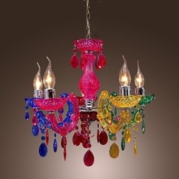 Lustre traditionnel classique en cristal et acrylique chromé