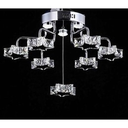 Plafonnier moderne à 7 lampes en acier inoxydable galvanisé