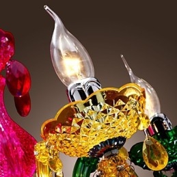 Lustre traditionnel classique en cristal et acrylique chromé