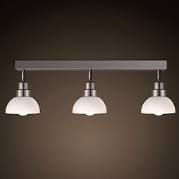 Plafonnier Trinal en verre blanc avec cadre en aluminium, design moderne et tendance