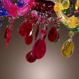 Lustre traditionnel classique en cristal et acrylique chromé