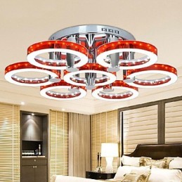 Lustre en acrylique rouge à 7 lumières (chrome)