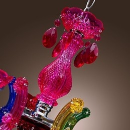 Lustre traditionnel classique en cristal et acrylique chromé