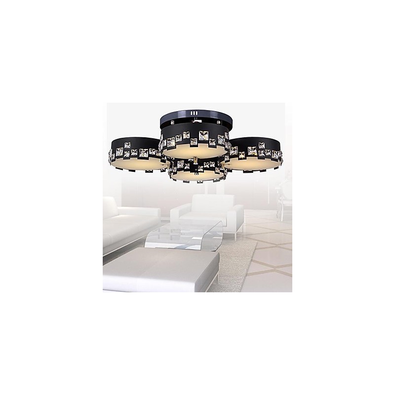 Plafonnier en cristal et métal contemporain moderne