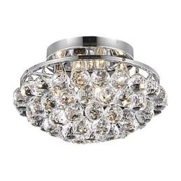 Plafonnier moderne à 4 lampes avec gouttes de cristal en forme de cercle