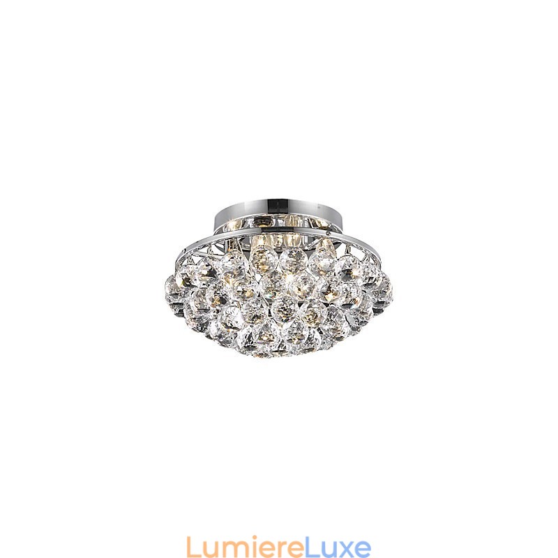 Plafonnier moderne à 4 lampes avec gouttes de cristal en forme de cercle