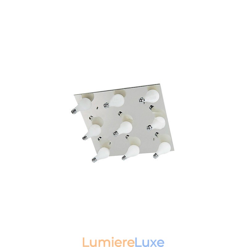 Plafonnier moderne à 9 lumières en forme de carré (culot d'ampoule G4)