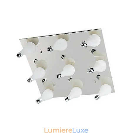 Plafonnier moderne à 9 lumières en forme de carré (culot d'ampoule G4) Plafonnier moderne à 9 lumières en forme de carré (culot d'ampoule G4)