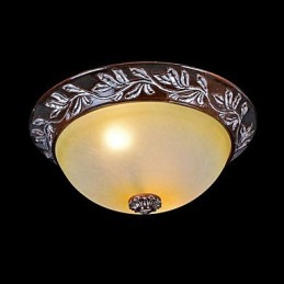 Plafonnier blanc jaune verre résine argent sculpture classique européen