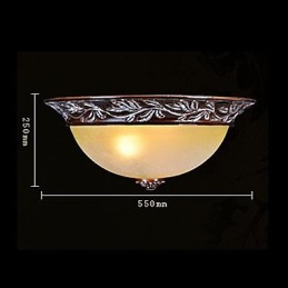 Plafonnier blanc jaune verre résine argent sculpture classique européen