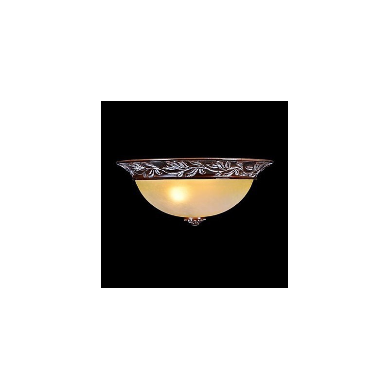 Plafonnier blanc jaune verre résine argent sculpture classique européen
