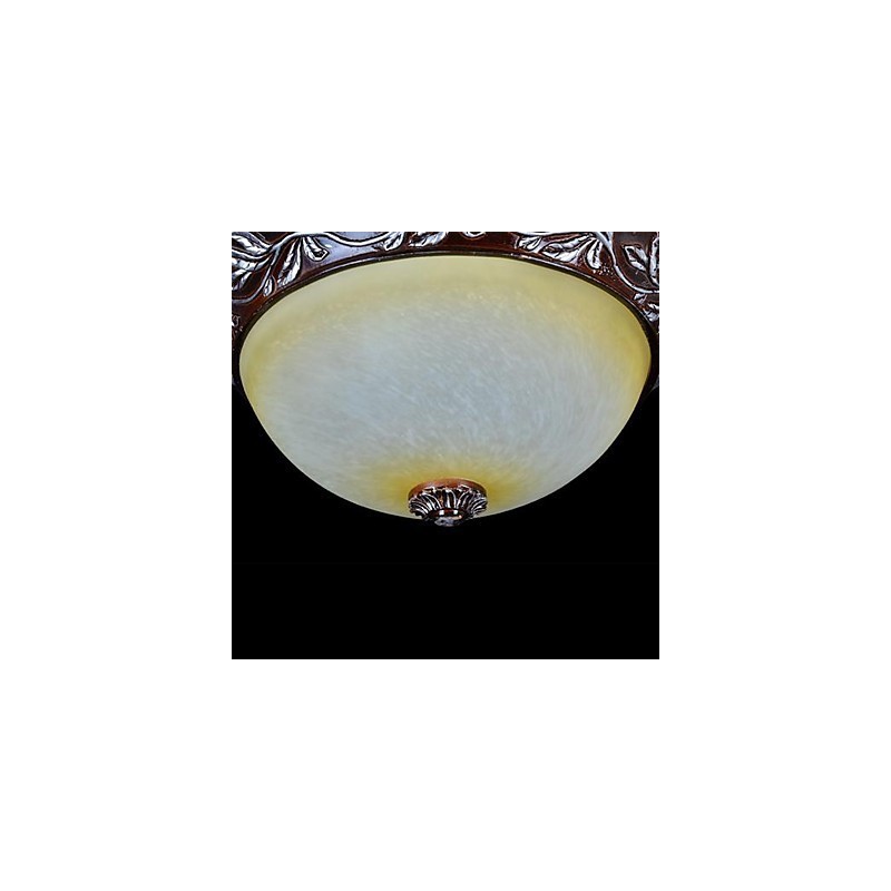Plafonnier blanc jaune verre résine argent sculpture classique européen