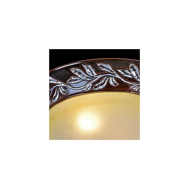 Plafonnier blanc jaune verre résine argent sculpture classique européen