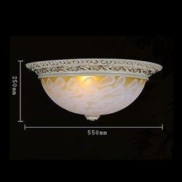 Plafonnier blanc à motifs en verre, résine, sculpture dorée, style européen classique