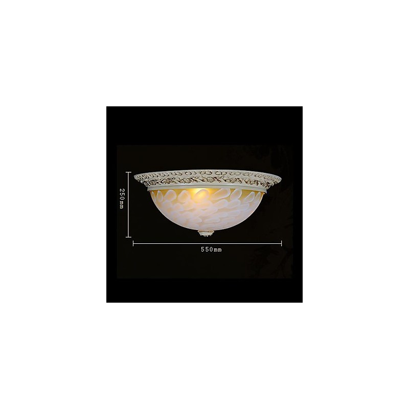Plafonnier blanc à motifs en verre, résine, sculpture dorée, style européen classique