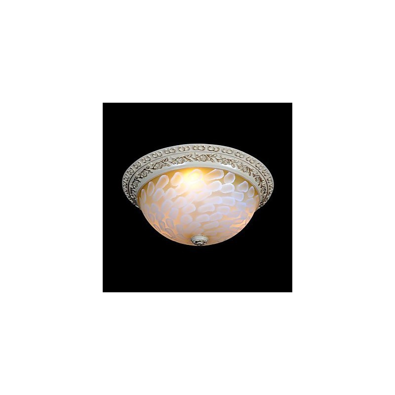 Plafonnier blanc à motifs en verre, résine, sculpture dorée, style européen classique