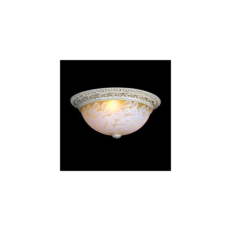 Plafonnier blanc à motifs en verre, résine, sculpture dorée, style européen classique