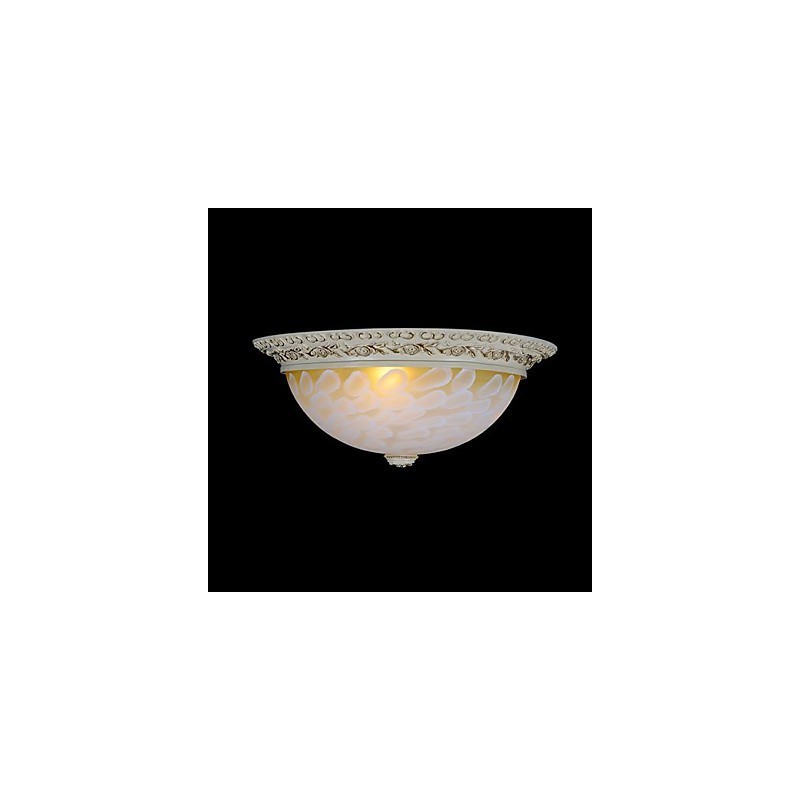 Plafonnier blanc à motifs en verre, résine, sculpture dorée, style européen classique