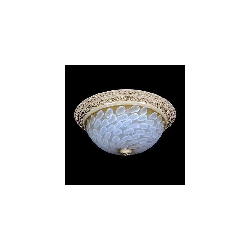 Plafonnier blanc à motifs en verre, résine, sculpture dorée, style européen classique