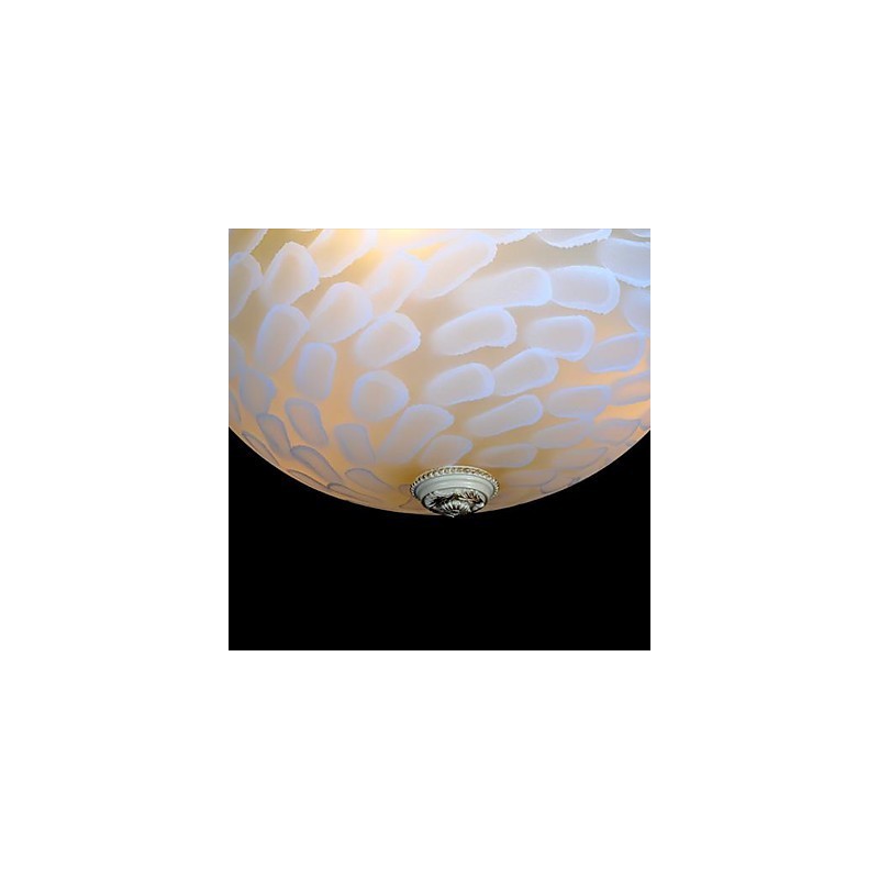 Plafonnier blanc à motifs en verre, résine, sculpture dorée, style européen classique