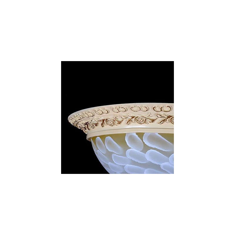 Plafonnier blanc à motifs en verre, résine, sculpture dorée, style européen classique