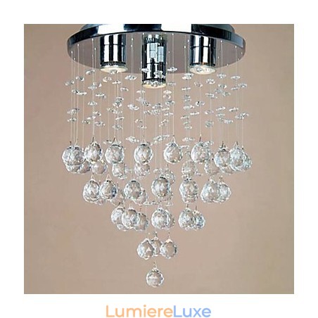 Plafonnier en cristal à 3 lumières Plafonnier en cristal à 3 lumières