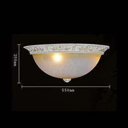 Plafonnier blanc en verre jaune blanc, motif sculpté en résine, style classique européen