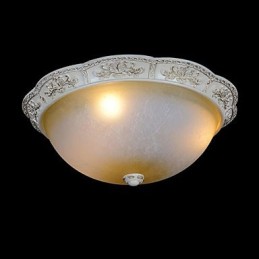 Plafonnier blanc en verre jaune blanc, motif sculpté en résine, style classique européen