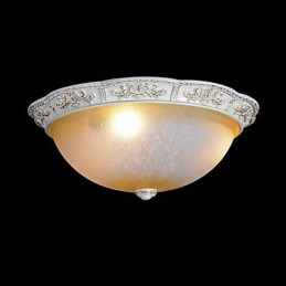 Plafonnier blanc en verre jaune blanc, motif sculpté en résine, style classique européen