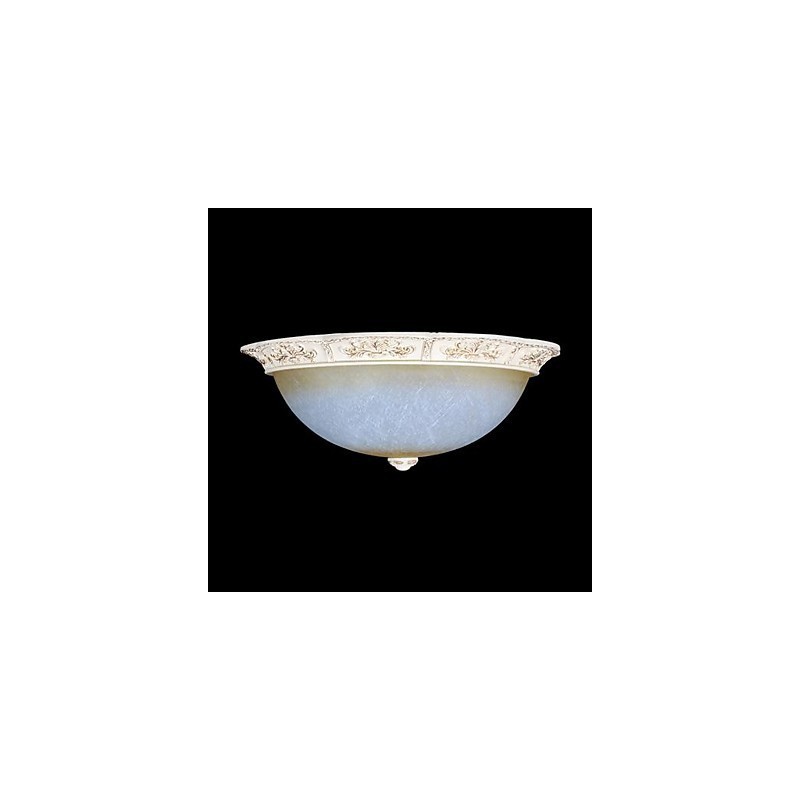 Plafonnier blanc en verre jaune blanc, motif sculpté en résine, style classique européen