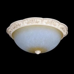 Plafonnier blanc en verre jaune blanc, motif sculpté en résine, style classique européen