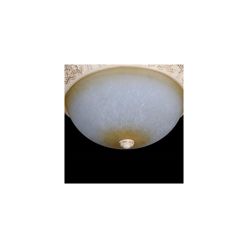 Plafonnier blanc en verre jaune blanc, motif sculpté en résine, style classique européen