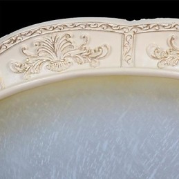 Plafonnier blanc en verre jaune blanc, motif sculpté en résine, style classique européen