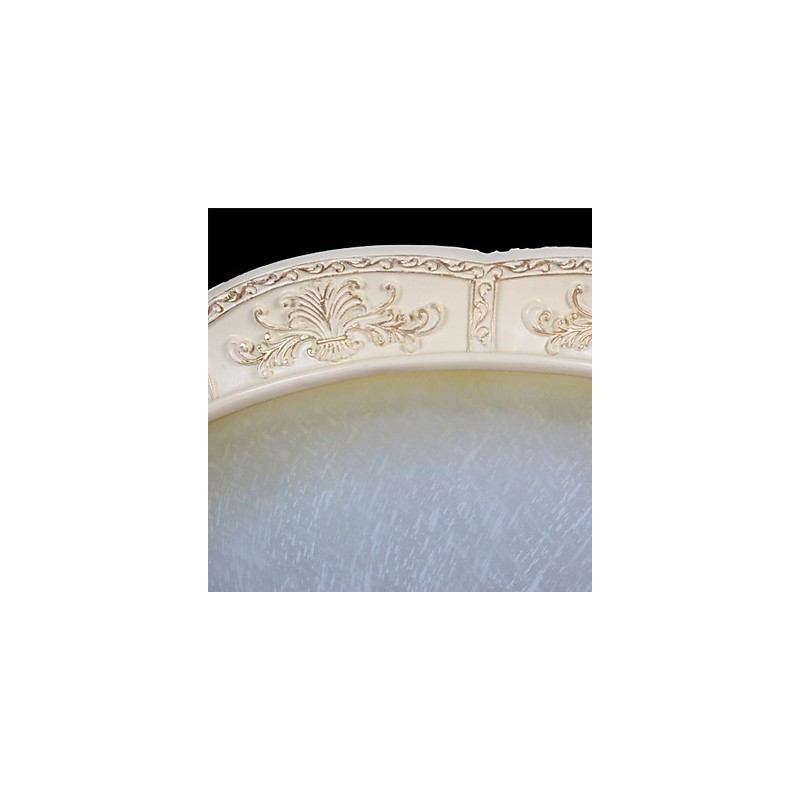 Plafonnier blanc en verre jaune blanc, motif sculpté en résine, style classique européen
