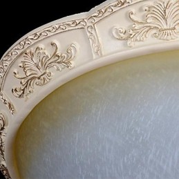 Plafonnier blanc en verre jaune blanc, motif sculpté en résine, style classique européen