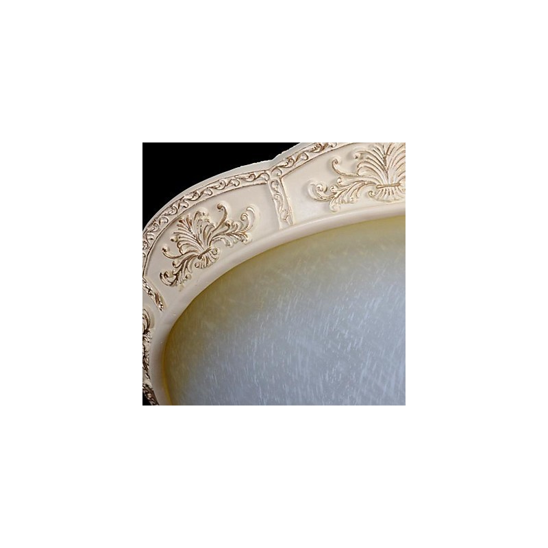 Plafonnier blanc en verre jaune blanc, motif sculpté en résine, style classique européen