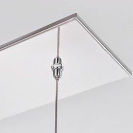 Suspension moderne contemporaine en cristal et métal chromé