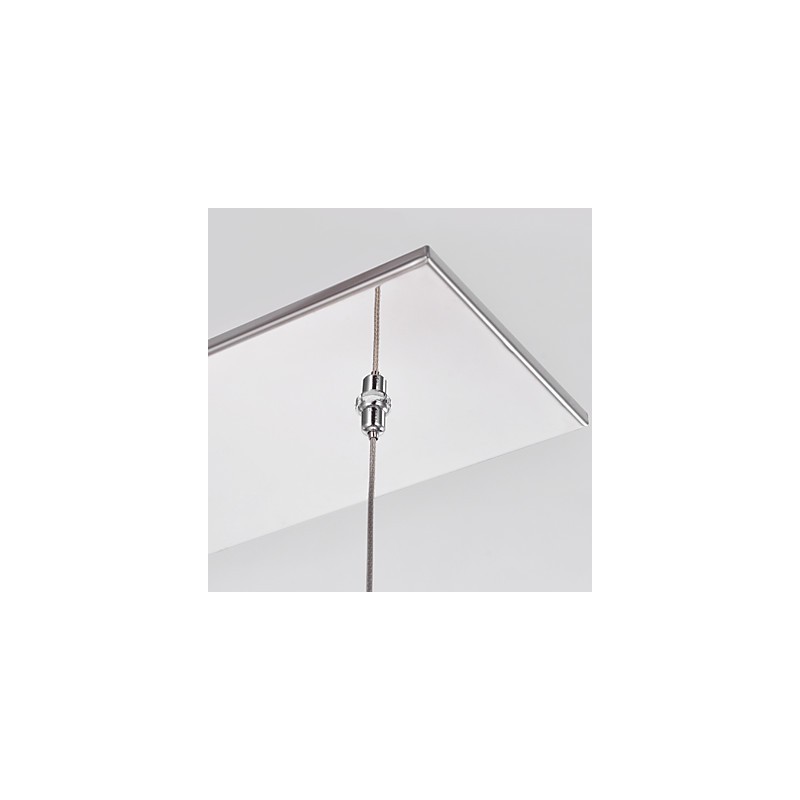 Suspension moderne contemporaine en cristal et métal chromé