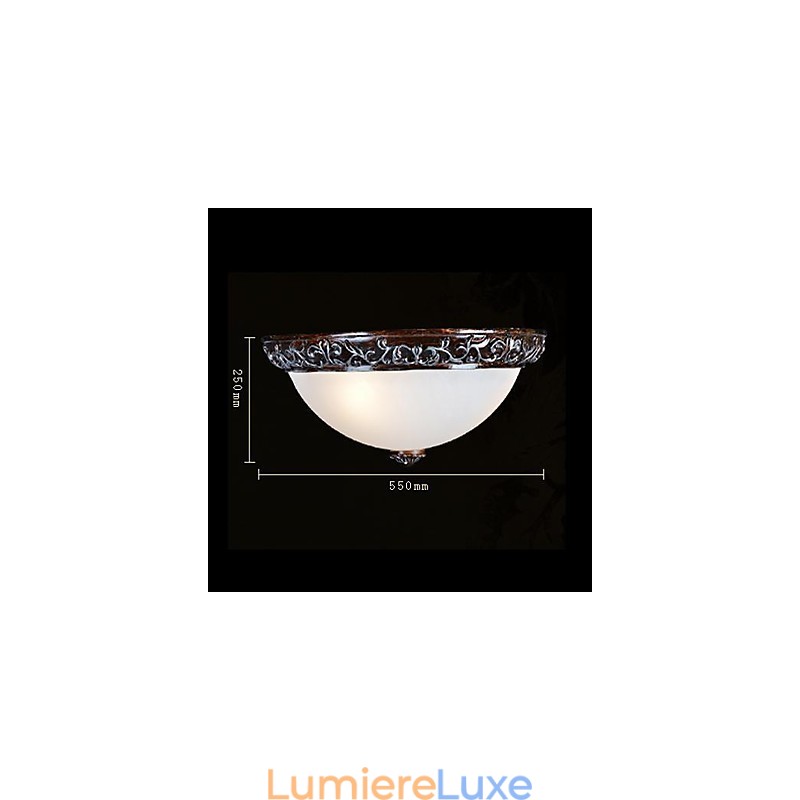 Plafonnier en verre, résine, sculpture argentée, style européen classique