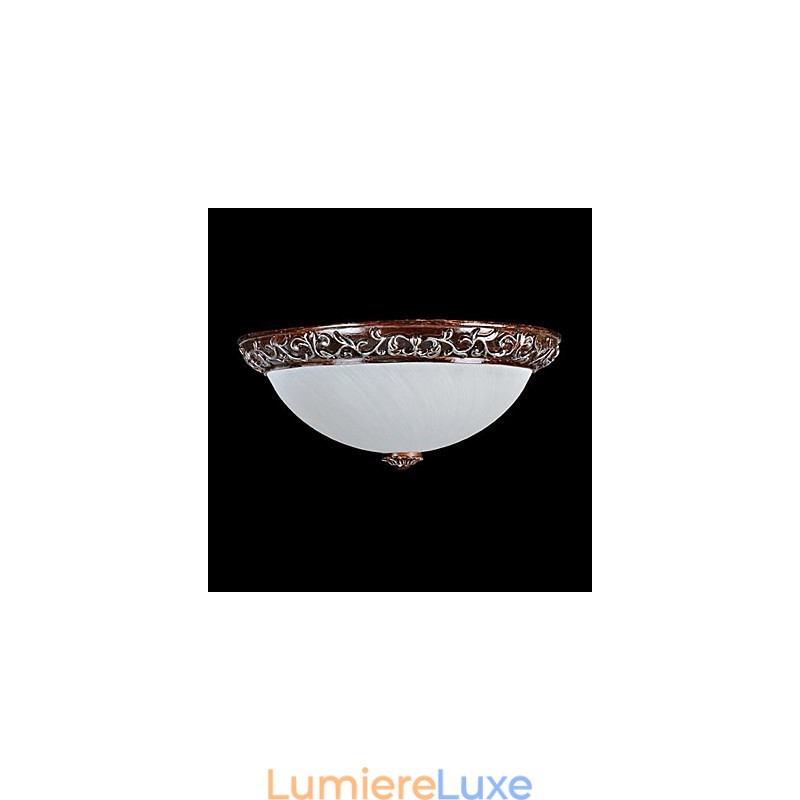 Plafonnier en verre, résine, sculpture argentée, style européen classique