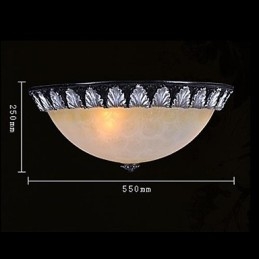 Plafonnier à motif en verre, résine, sculpture argentée, style européen classique