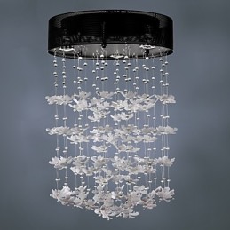 Plafonnier semi-encastré moderne avec abat-jour papillon à 3 lumières