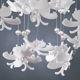 Plafonnier semi-encastré moderne avec abat-jour papillon à 3 lumières