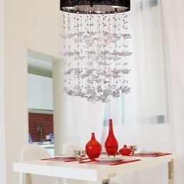 Plafonnier semi-encastré moderne avec abat-jour papillon à 3 lumières